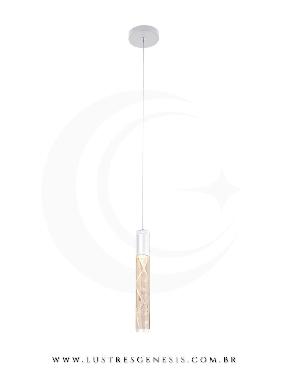 Lustre Pendente LED Contemporaneo Cristal DCD02213 Preto Bivolt 5W 3000K 10x24cm, Banheiro, Lavabo, Bancada de Cozinha, Cabeceira